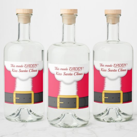 Weihnachten, Sonne, Daddy Kissed Weihnachtsmann Alkoholflaschenetikett (Flaschen)