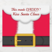 Weihnachten, Sonne, Daddy Kissed Weihnachtsmann Alkoholflaschenetikett (Einzelnes Label)