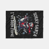 Weihnachten Sorry, dass Santa I war Feral Reccoo Fleecedecke (Vorderseite (Horizontal))