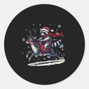 Weihnachten Sorry, dass Santa I war Feral Reccoo Runder Aufkleber