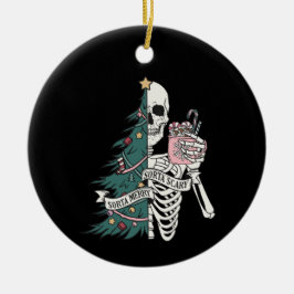 Weihnachten Sorta Beängstigend Sorta Merry Skeleto Keramik Ornament