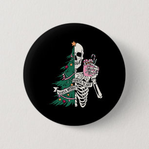 Weihnachten Sorta Merry Sorta Beängstigend Skeleto Button