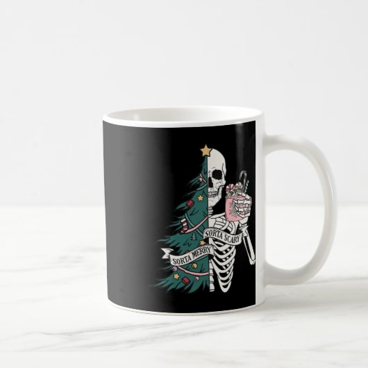Weihnachten Sorta Merry Sorta Beängstigend Skeleto Kaffeetasse (Rechts)