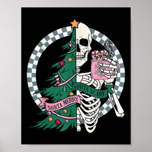 Weihnachten Sorta Merry Sorta Beängstigend Skeleto Poster