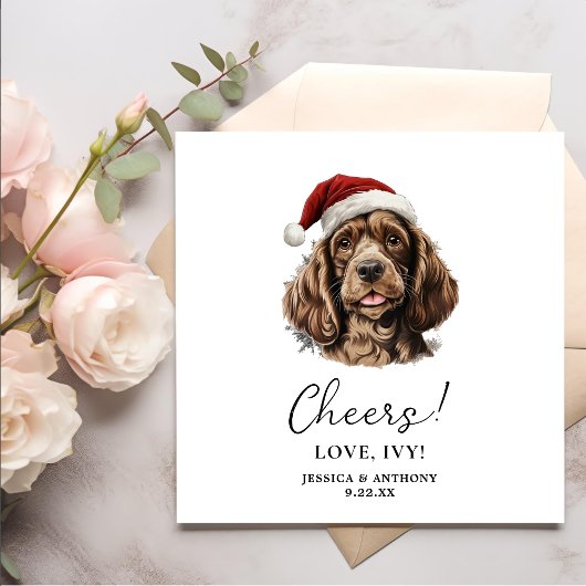 Weihnachten Spaniel Hund Personalisierten Beifall Serviette