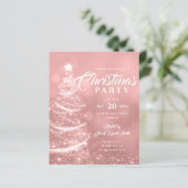 Weihnachten Sparkle Rose Gold Holiday Einladung (Stehend Vorderseite)