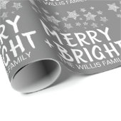 Weihnachten Sparkle Stars fröhlich heller Familien Geschenkpapier (Rolleneckpunkt)