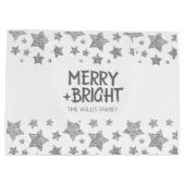 Weihnachten Sparkle Stars fröhlich heller Familien Große Geschenktüte (Rückseite)