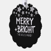 Weihnachten Sparkle Stars fröhlich heller Familien Ornament Karte (Links)