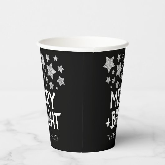 Weihnachten Sparkle Stars fröhlich heller Familien Pappbecher (Rechts)