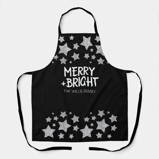 Weihnachten Sparkle Stars fröhlich heller Familien Schürze (Vorderseite)
