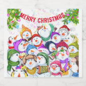 Weihnachten Sparkling Weinetikett Snowman Party Fu Schaumweinetikett (Einzelnes Label)