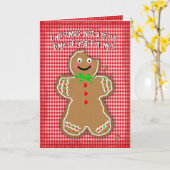 Weihnachten, Spaß, Biss im Lebkuchen-Mann Karte (Gelbe Blume)