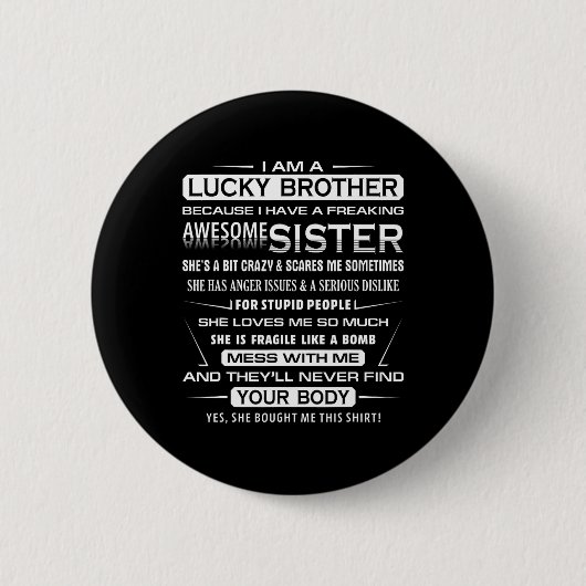 Weihnachten Spaß für Bruder von Schwester Ich bin Button (Vorderseite)