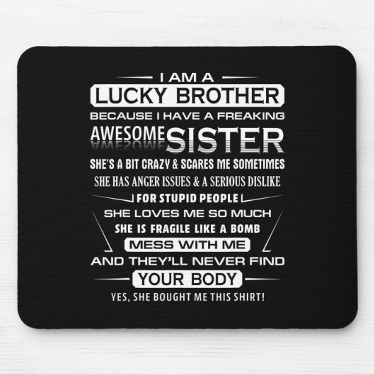 Weihnachten Spaß für Bruder von Schwester Ich bin Mousepad (Vorne)