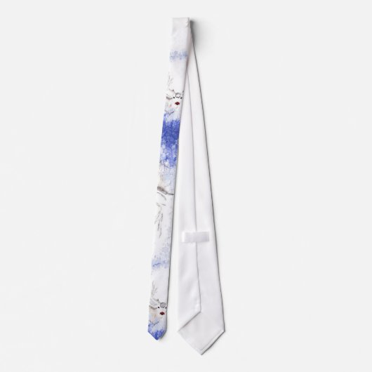Weihnachten Spaß mit Deer Blue Snowflakes Krawatte (Rückseite)