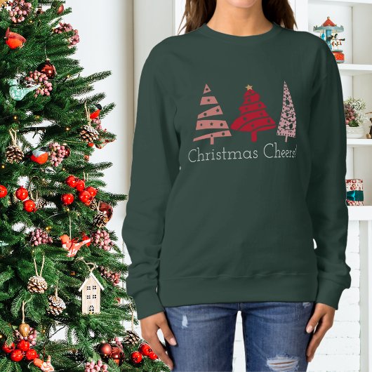 Weihnachten Spaß Pink Xmas Bäume Sweatshirt