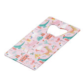 Weihnachten Spaß: Tiernahtloses Muster. Geldbeutel Flaschenöffner (Rückseite Schrägansicht)