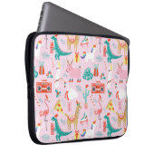 Weihnachten Spaß: Tiernahtloses Muster. Laptopschutzhülle (Vorne Rechts)