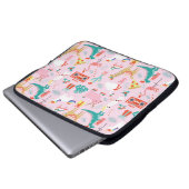 Weihnachten Spaß: Tiernahtloses Muster. Laptopschutzhülle (Vorne Knopf)