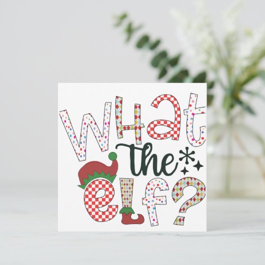 Weihnachten Spaß: Was für ein Elf? (Stehend Vorderseite)