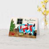 Weihnachten Special Friends Spaß Santa Snoozing Karte (Gelbe Blume)