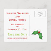 Weihnachten speichern Sie das Datum Ankündigungen  (Rückseite)