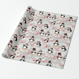Weihnachten spielerisch Peppermint Pinguine Geschenkpapier