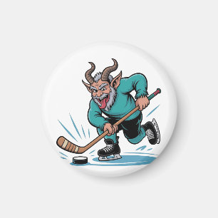 Weihnachten spielt Eishockey Gruseliges Weihnachte Magnet