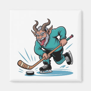 Weihnachten spielt Eishockey Gruseliges Weihnachte Magnet