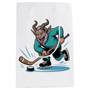 Weihnachten spielt Eishockey Gruseliges Weihnachte Mittlere Geschenktüte