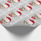 Weihnachten, Spitz-Hund, Weihnachtsmannmütze Geschenkpapier (Ecke)