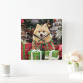 Weihnachten - Spitz - Sammy Quadratische Wanduhr (Zuhause)
