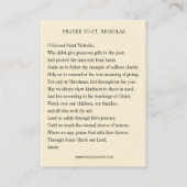 Weihnachten St. Nikolaus. Baby Jesus Fest Day Visitenkarte (Rückseite)