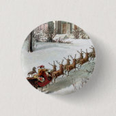 Weihnachten, St. Nikolaus mit Rentier Button (Vorderseite)