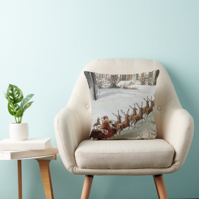 Weihnachten, St. Nikolaus mit Rentier Kissen (Stuhl )