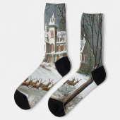 Weihnachten, St. Nikolaus mit Rentier Socken (Linkes Detail)