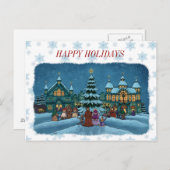 Weihnachten Stadt Postcard verschneiten Rand & Tex (Vorne/Hinten)
