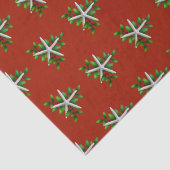 Weihnachten Starfish in Holly auf Red Seidenpapier (Detail)