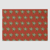 Weihnachten Starfish in Holly auf Red Seidenpapier (Vorderseite)
