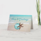 Weihnachten Starfish Meer in Grüße Karte (Vorderseite)