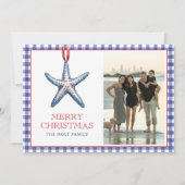 Weihnachten Starfish Ornament Gingham Foto (Vorderseite)