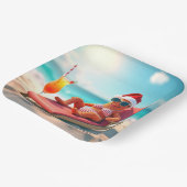 Weihnachten Starfish Sonnenbaden in einem Bikini Pappteller (Gewinkelt)