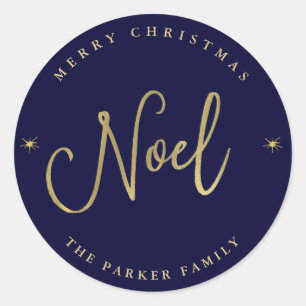 Weihnachten   Stars in der Nacht auf Weihnachten G Runder Aufkleber