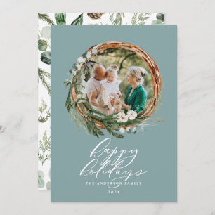 Weihnachten staubig blau botanisch 1 Foto elegant