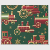 Weihnachten Steampunk-Lokomotive Geschenkpapier (Flach)