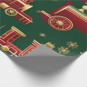 Weihnachten Steampunk-Lokomotive Geschenkpapier (Ecke)