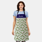 Weihnachten Stechpalme Beeren Monogramm Name Schürze (Getragen)