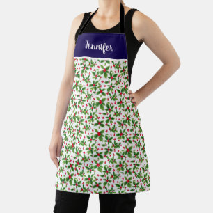 Weihnachten Stechpalme Beeren Monogramm Name Schürze