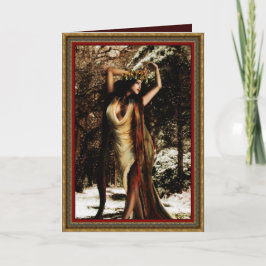 Weihnachten-Stechpalmen-Göttin Feiertagskarte